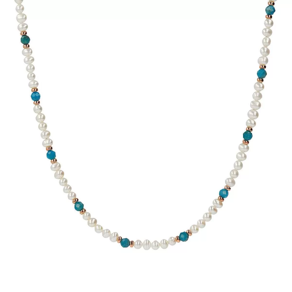 Flash Sale Collana Rotonda Con Pietre Naturali E Perle Di Acqua Dolce O 4/5 Mm Collane