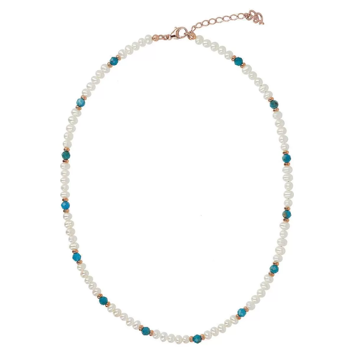 Flash Sale Collana Rotonda Con Pietre Naturali E Perle Di Acqua Dolce O 4/5 Mm Collane