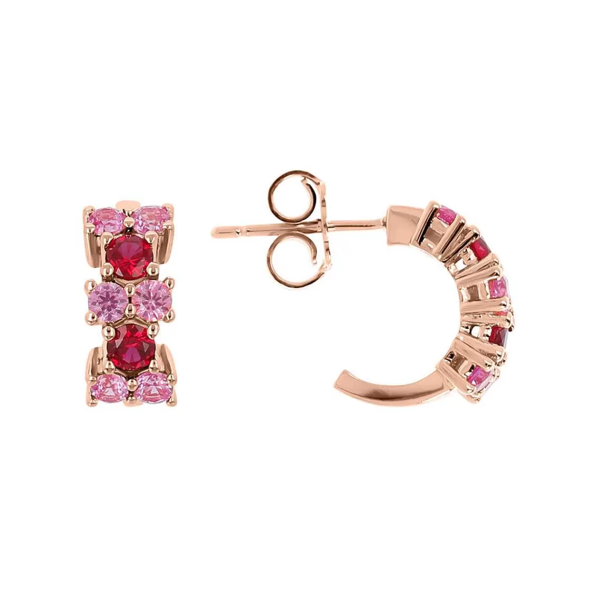 Best Sale Orecchini A Cerchio Bicolore Con Zirconi Orecchini