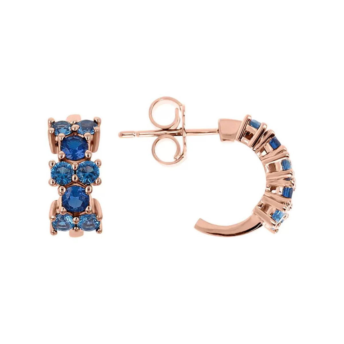 Best Sale Orecchini A Cerchio Bicolore Con Zirconi Orecchini