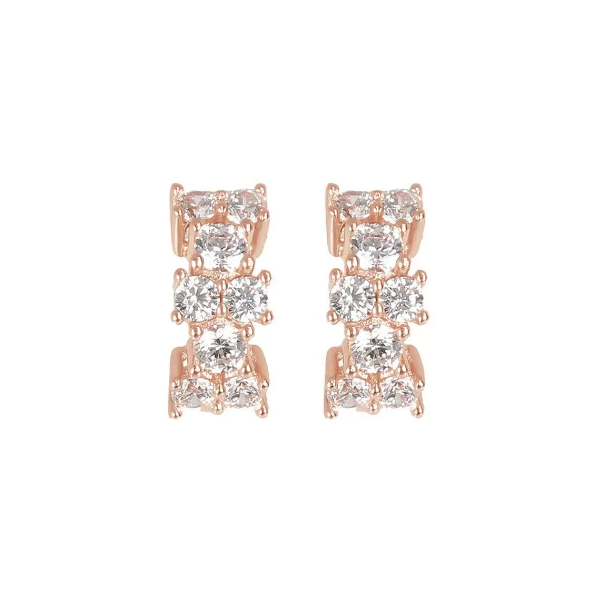 Best Sale Orecchini A Cerchio Bicolore Con Zirconi Orecchini