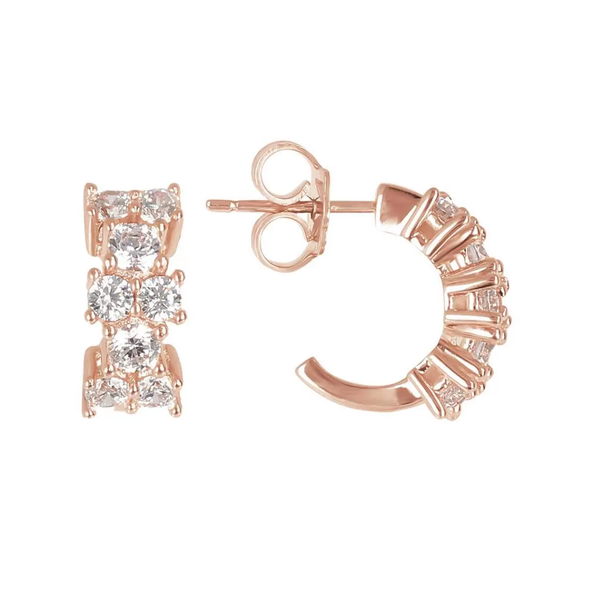 Best Sale Orecchini A Cerchio Bicolore Con Zirconi Orecchini