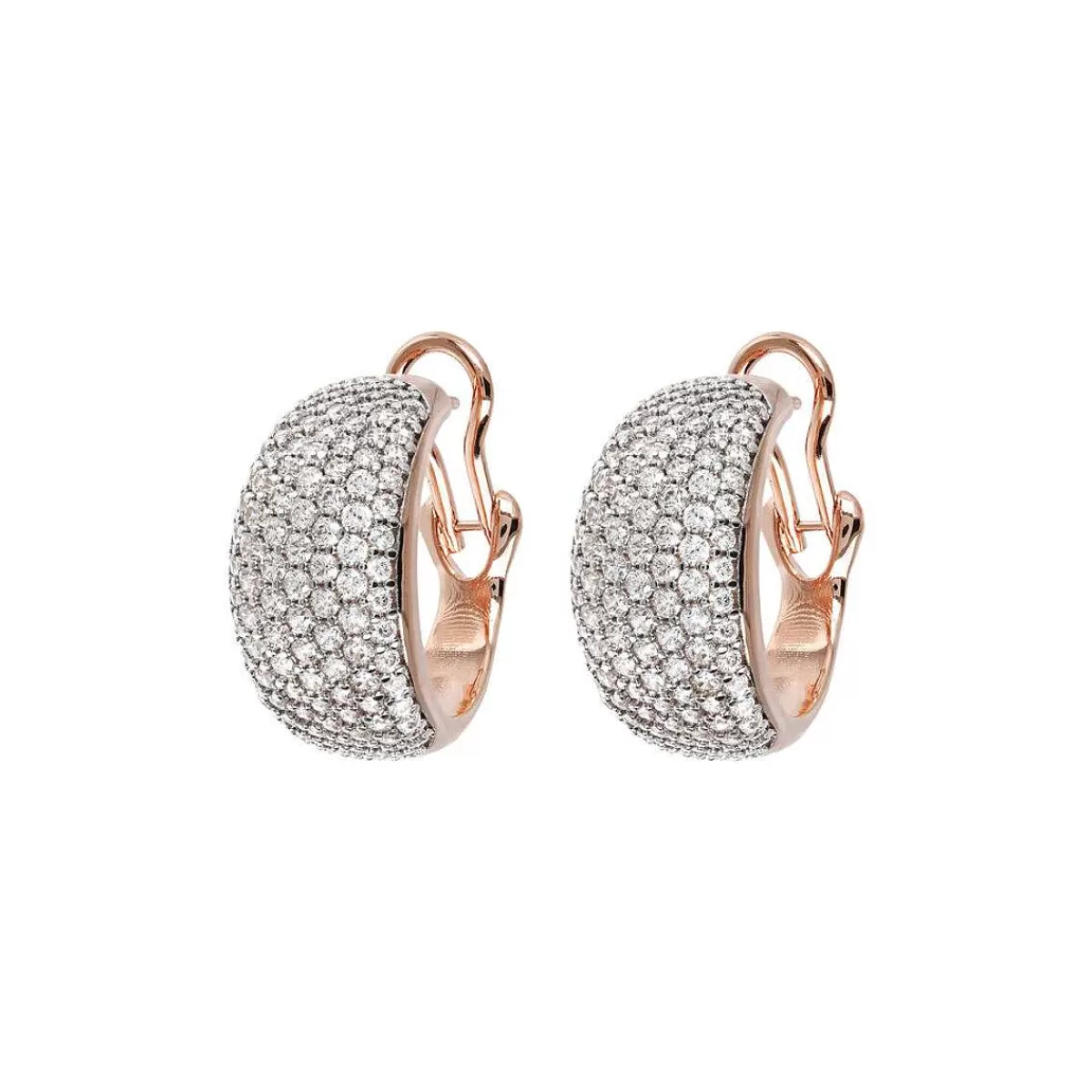 New Orecchini A Cerchio Bombati Con Pave Di Cubic Zirconia Orecchini