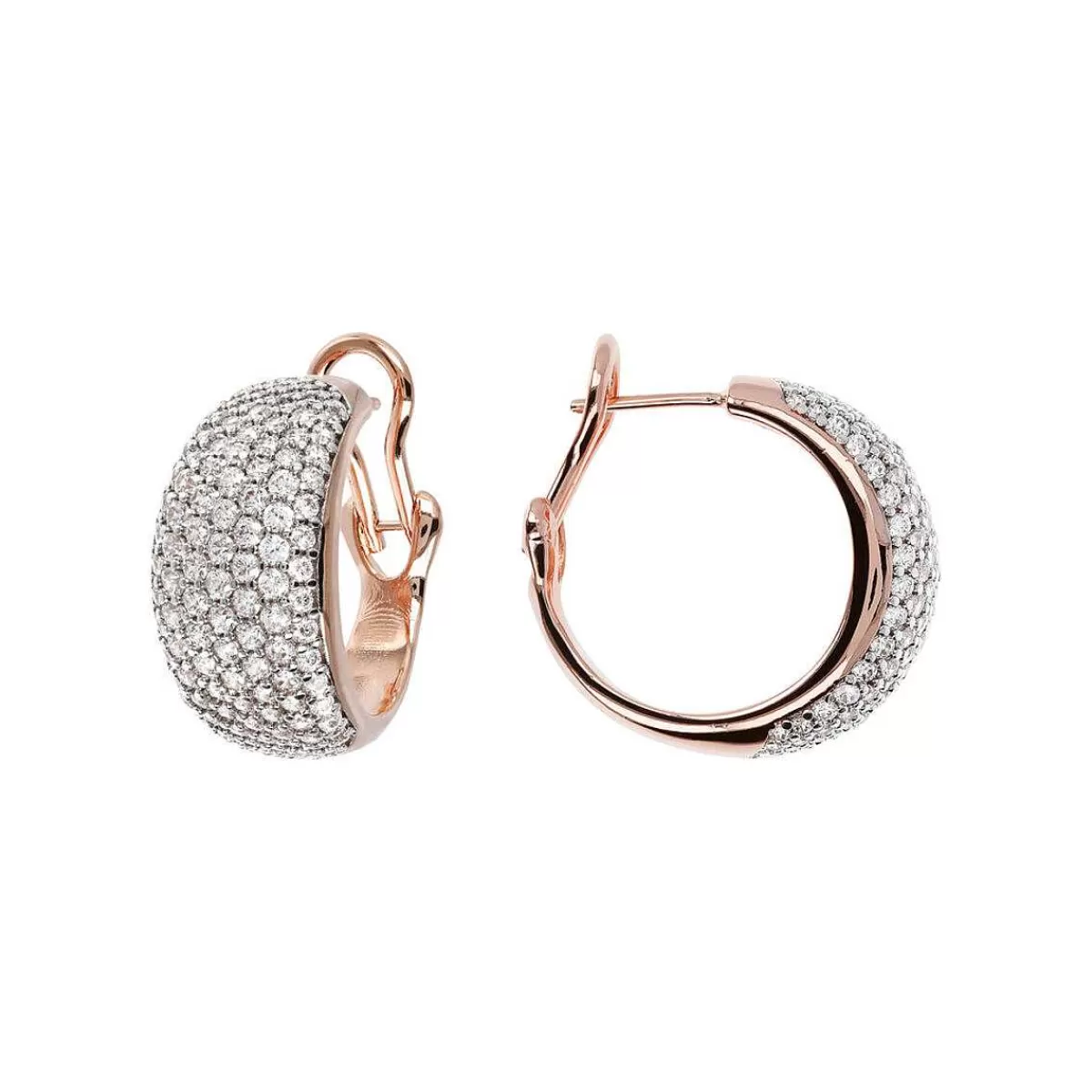 New Orecchini A Cerchio Bombati Con Pave Di Cubic Zirconia Orecchini