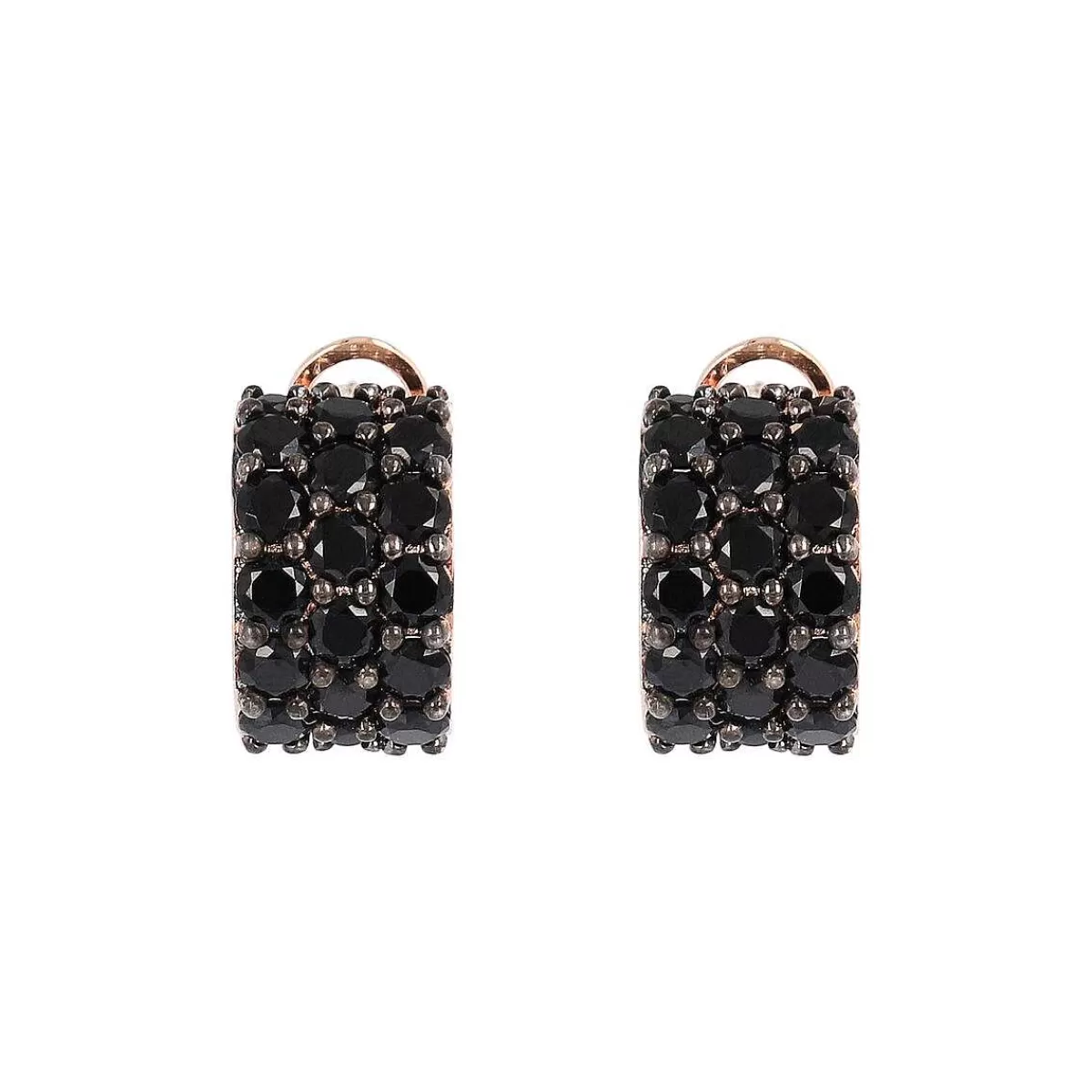 Best Sale Orecchini A Cerchio Con Pave Di Spinello Nero O Cubic Zirconia Orecchini