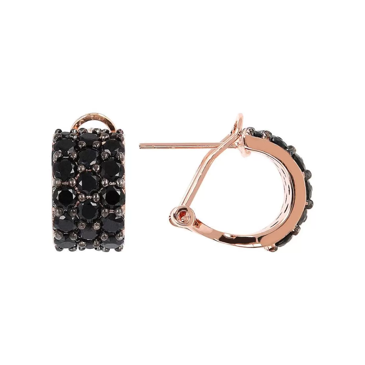 Best Sale Orecchini A Cerchio Con Pave Di Spinello Nero O Cubic Zirconia Orecchini