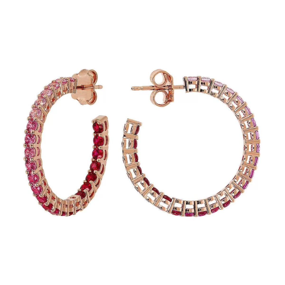 Hot Orecchini A Cerchio Grandi Con Cubic Zirconia Effetto Degrade Orecchini