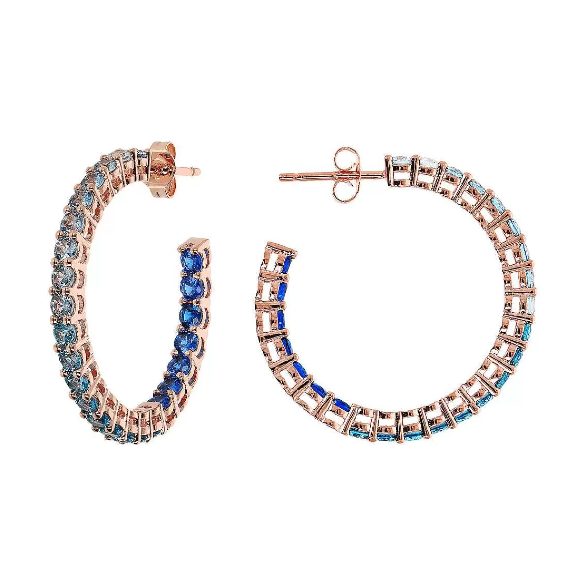 Hot Orecchini A Cerchio Grandi Con Cubic Zirconia Effetto Degrade Orecchini