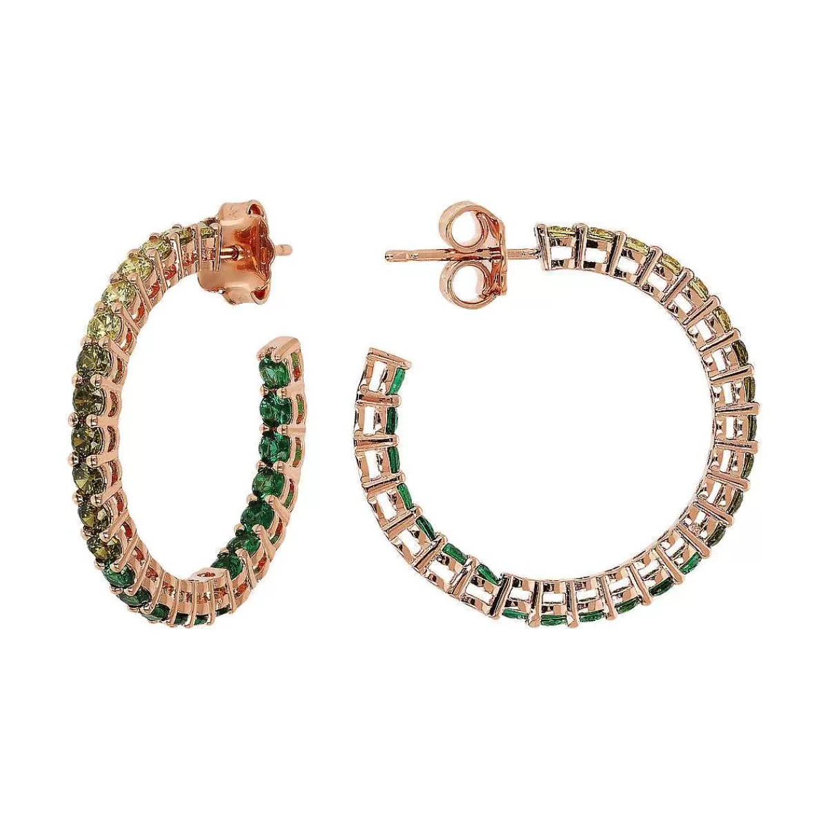 Hot Orecchini A Cerchio Grandi Con Cubic Zirconia Effetto Degrade Orecchini