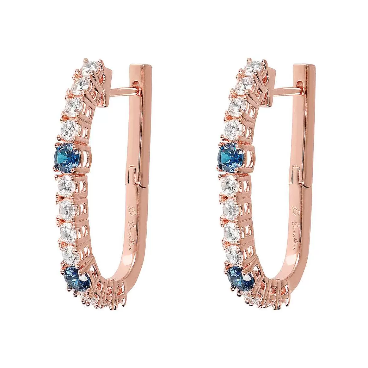 Flash Sale Orecchini A Cerchio Ovali Bicolore Con Zirconi Orecchini