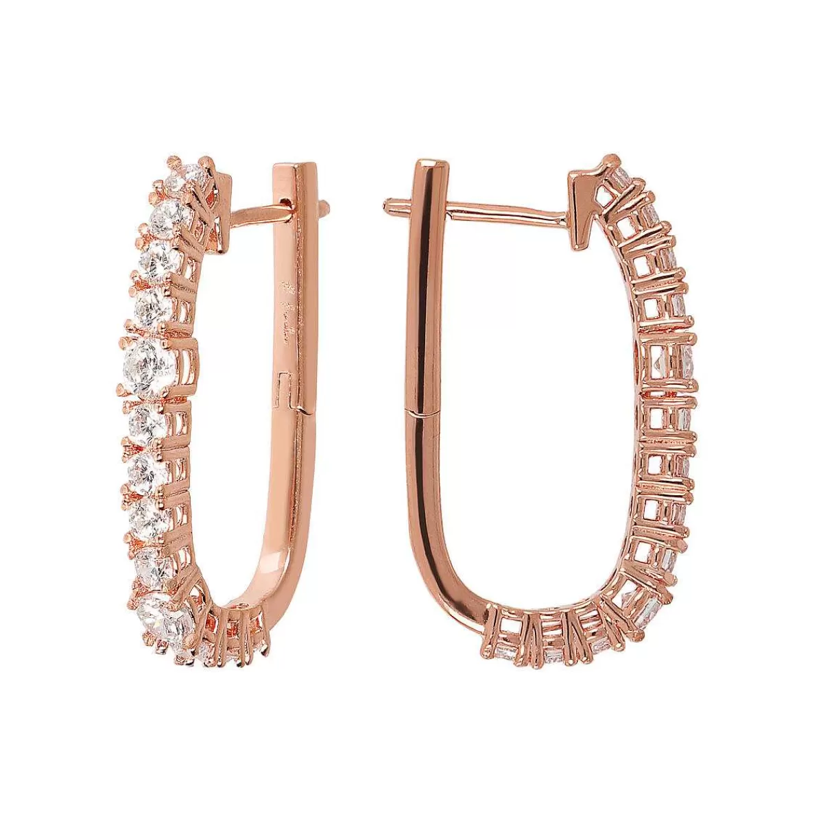 Flash Sale Orecchini A Cerchio Ovali Bicolore Con Zirconi Orecchini