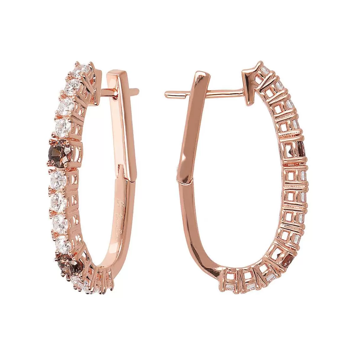 Flash Sale Orecchini A Cerchio Ovali Bicolore Con Zirconi Orecchini