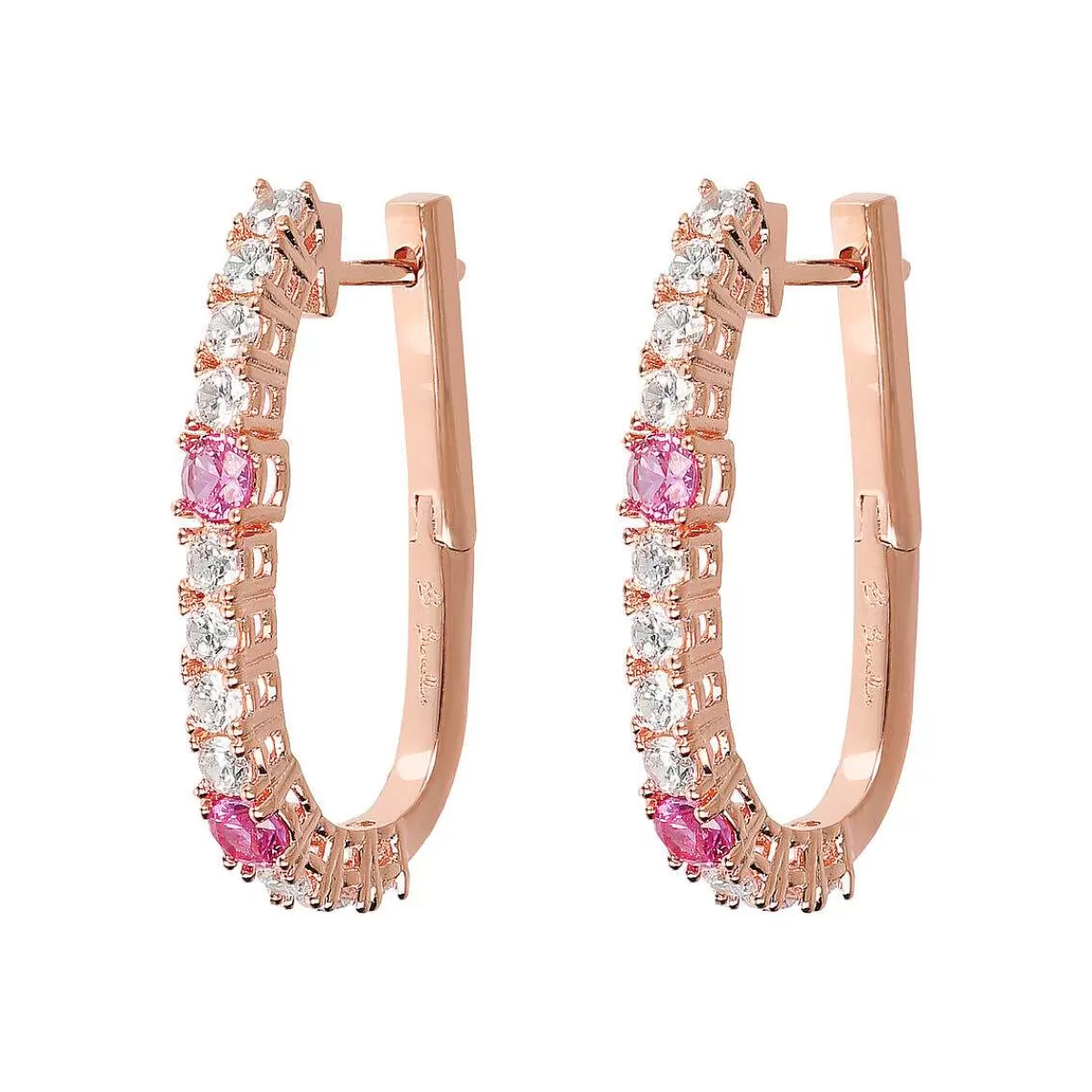 Flash Sale Orecchini A Cerchio Ovali Bicolore Con Zirconi Orecchini