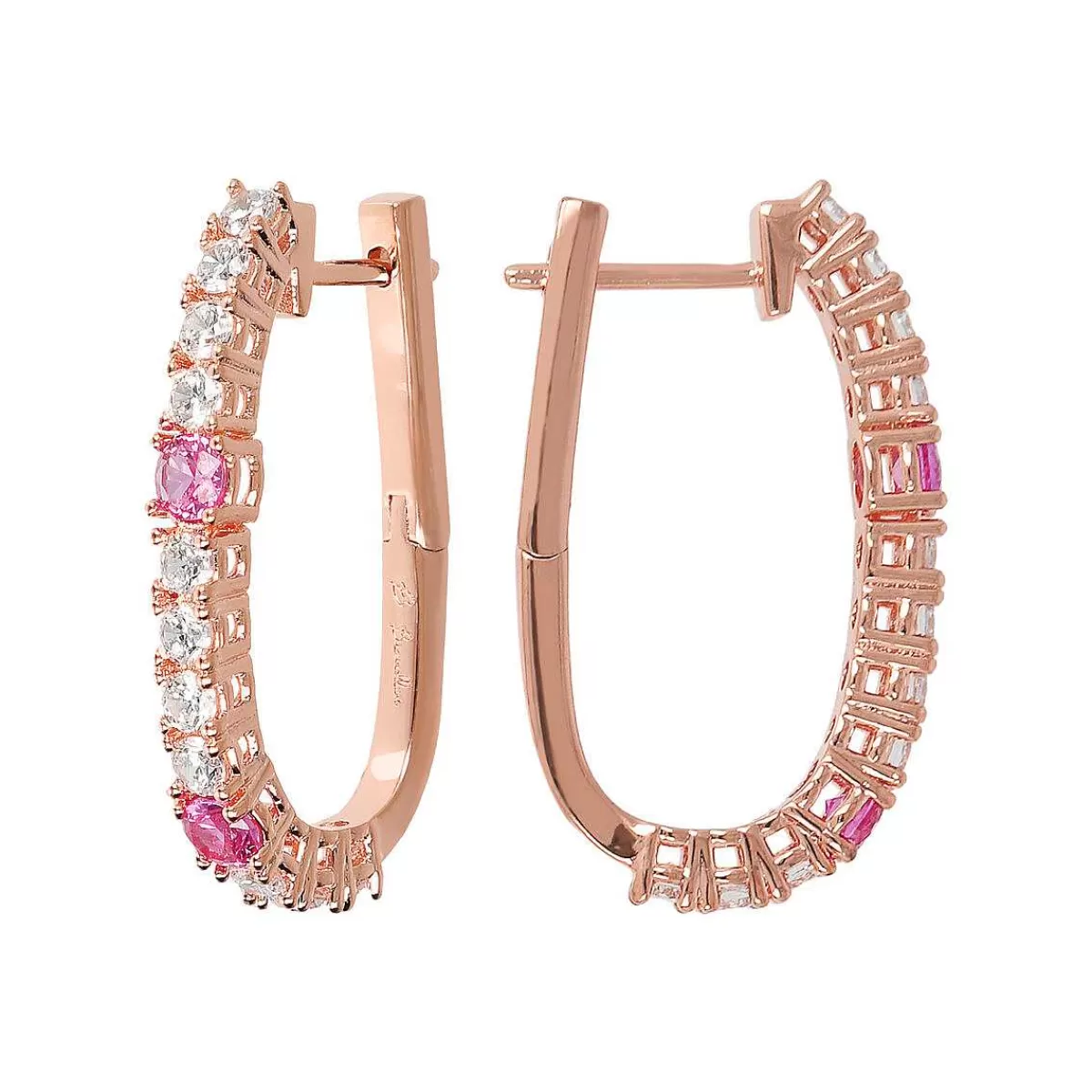 Flash Sale Orecchini A Cerchio Ovali Bicolore Con Zirconi Orecchini