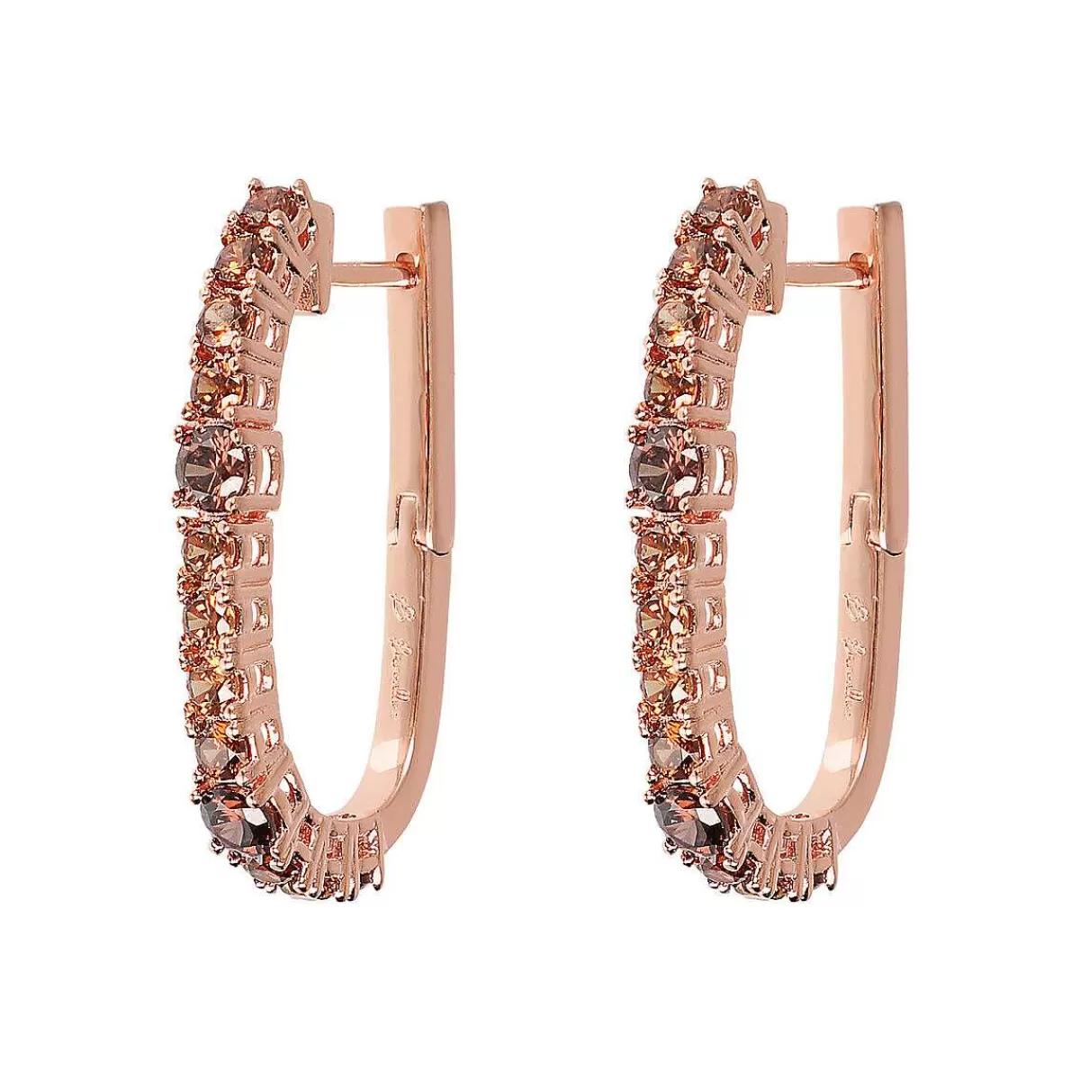 Flash Sale Orecchini A Cerchio Ovali Bicolore Con Zirconi Orecchini