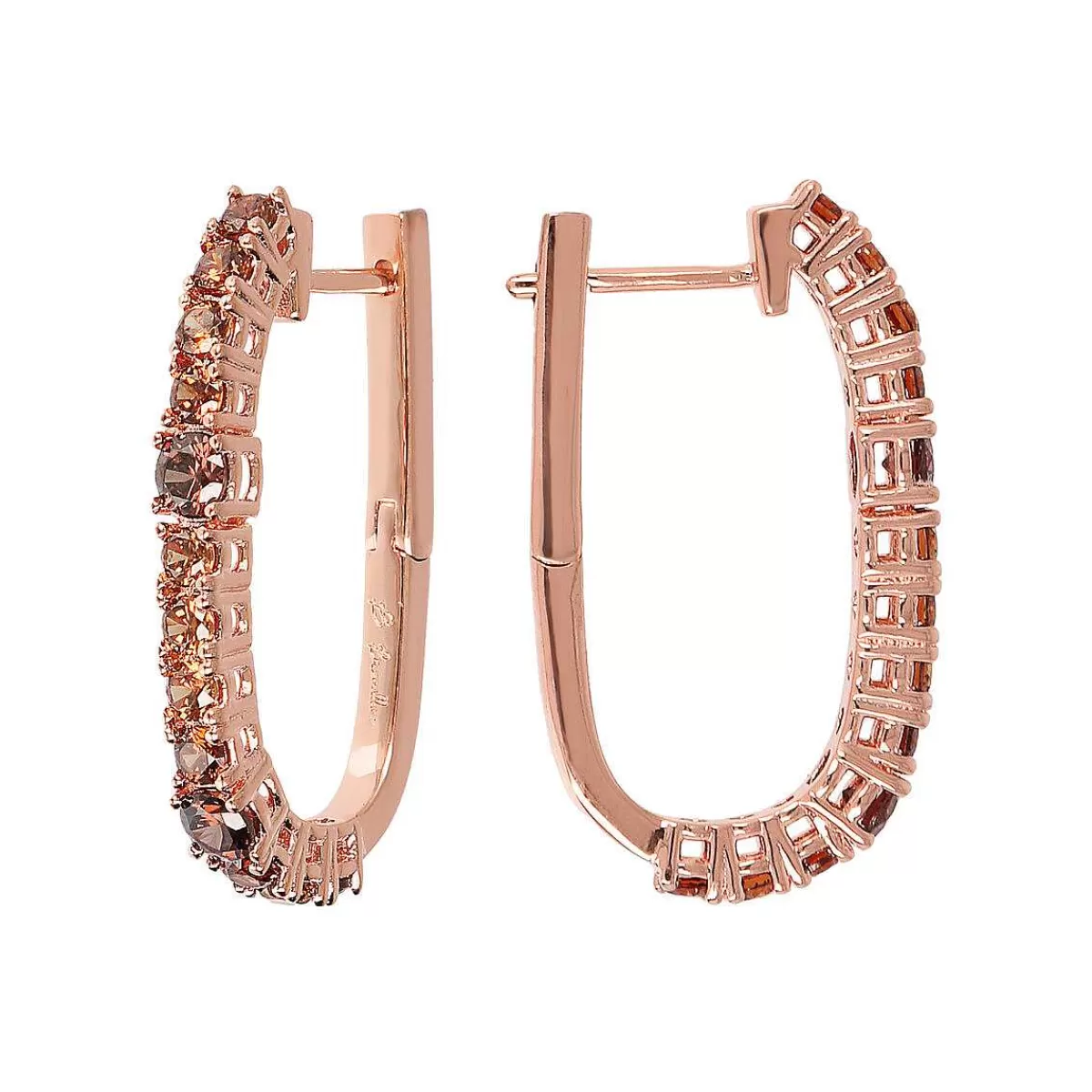 Flash Sale Orecchini A Cerchio Ovali Bicolore Con Zirconi Orecchini