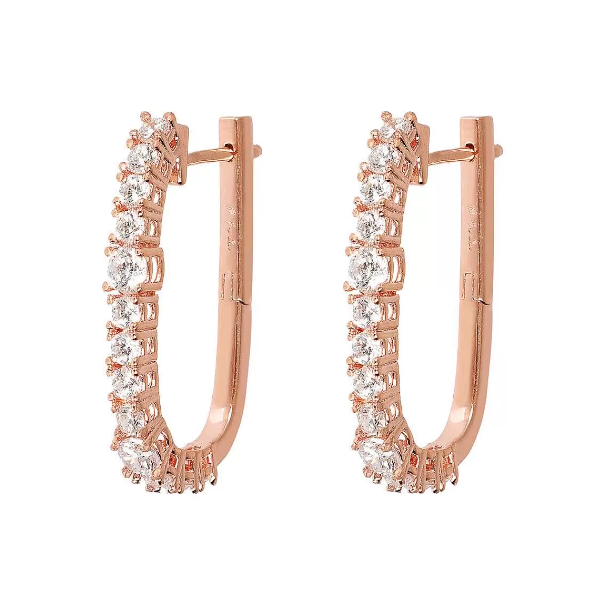Flash Sale Orecchini A Cerchio Ovali Bicolore Con Zirconi Orecchini