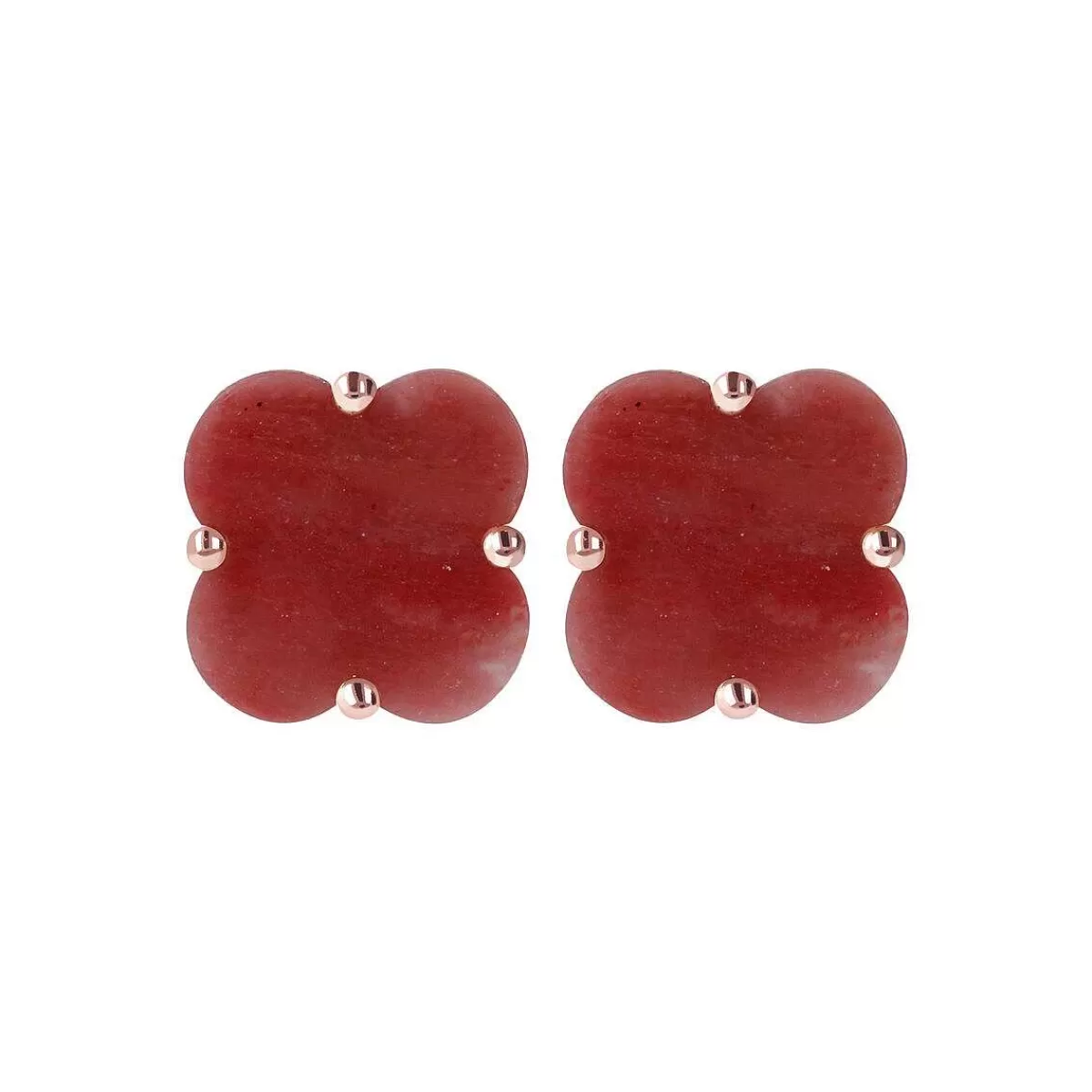 Clearance Orecchini A Lobo Con Fiore In Pietra Naturale Orecchini