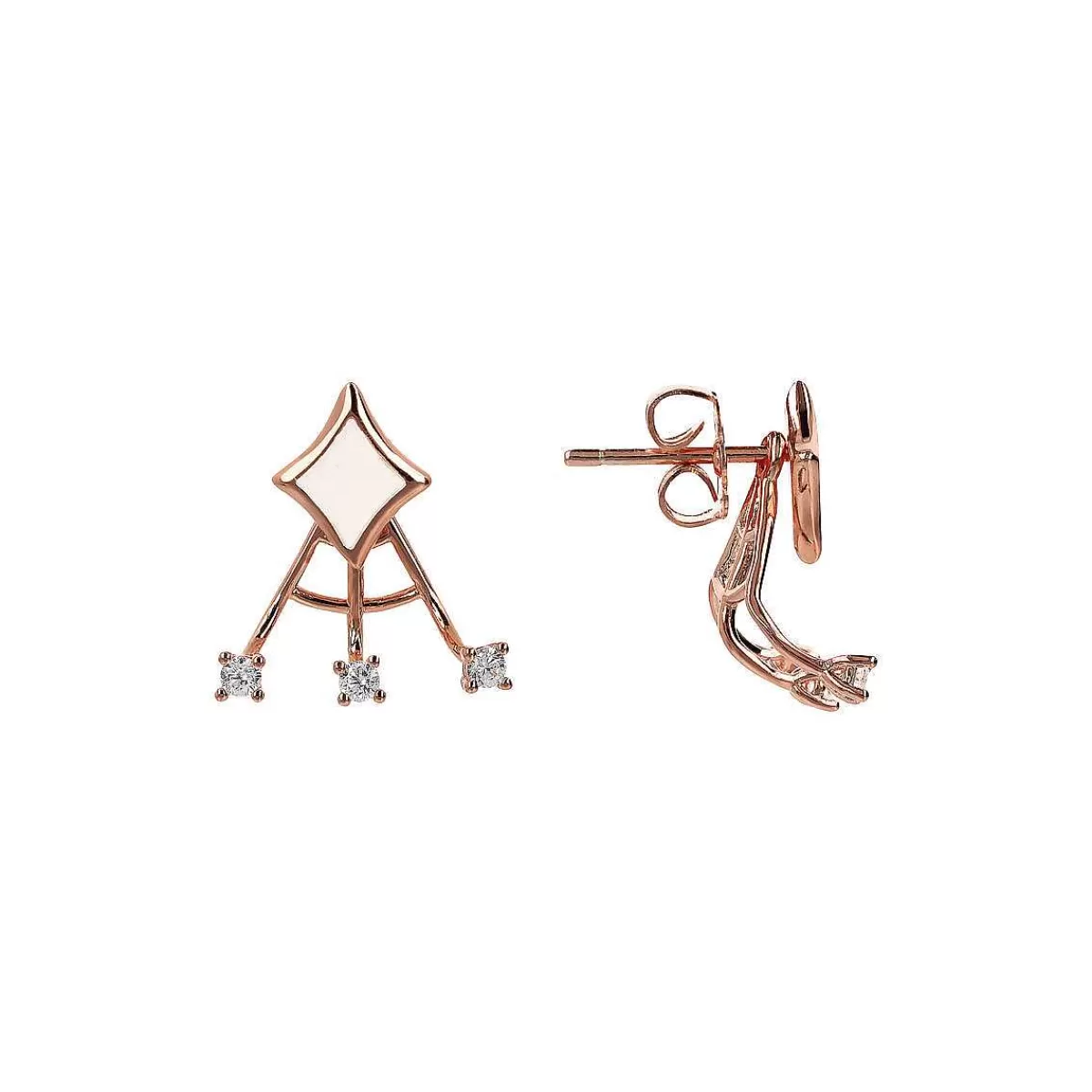 Cheap Orecchini A Perno Smaltati Con Etoile E Piccoli Punti Luce In Cubic Zirconia Orecchini