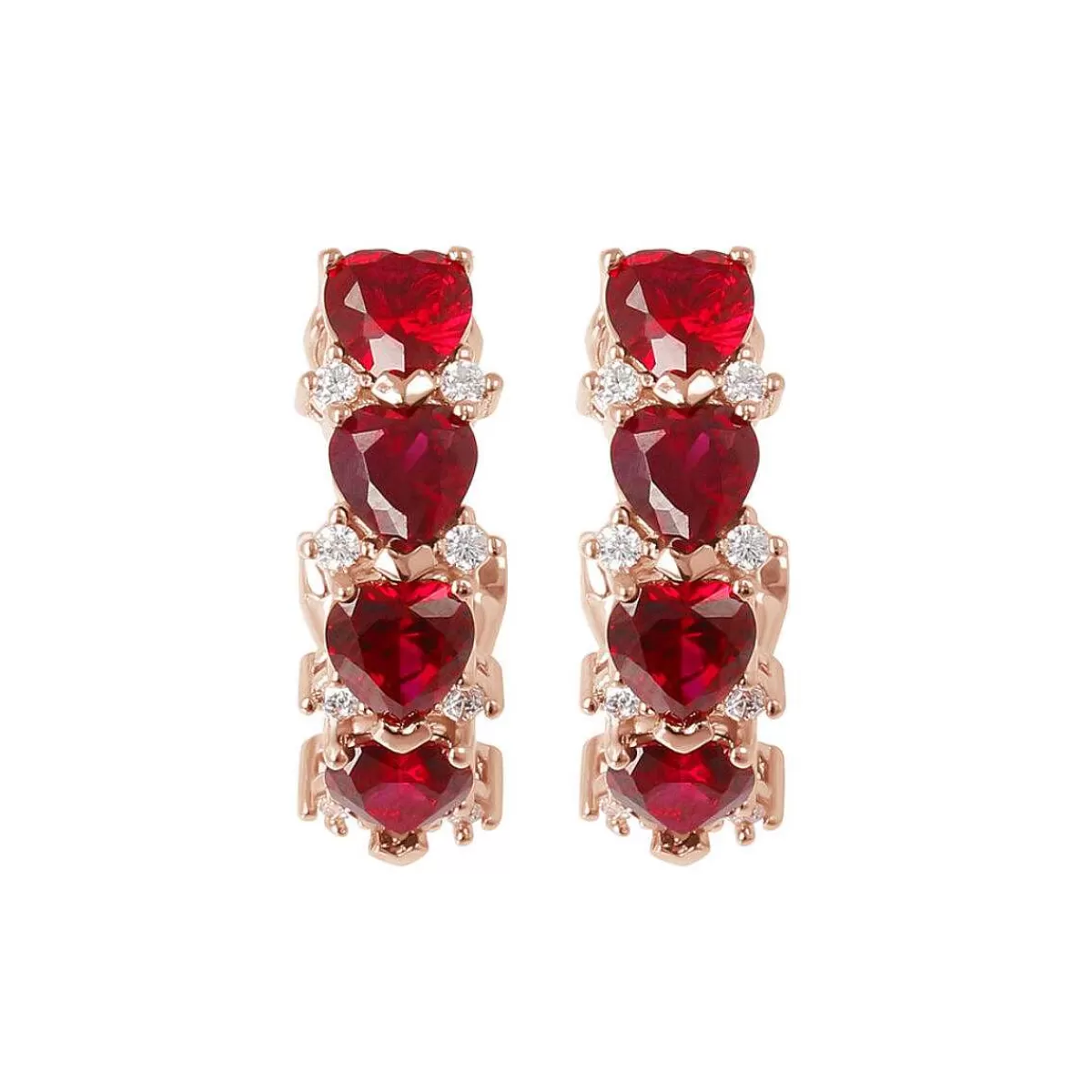 Cheap Orecchini Bicolor Con Cuori Di Zirconi Orecchini