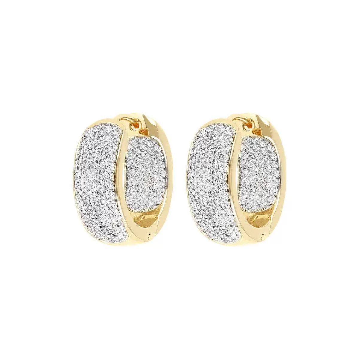 Cheap Orecchini Cerchio Dorato Con Pave Di Cubic Zirconia Orecchini