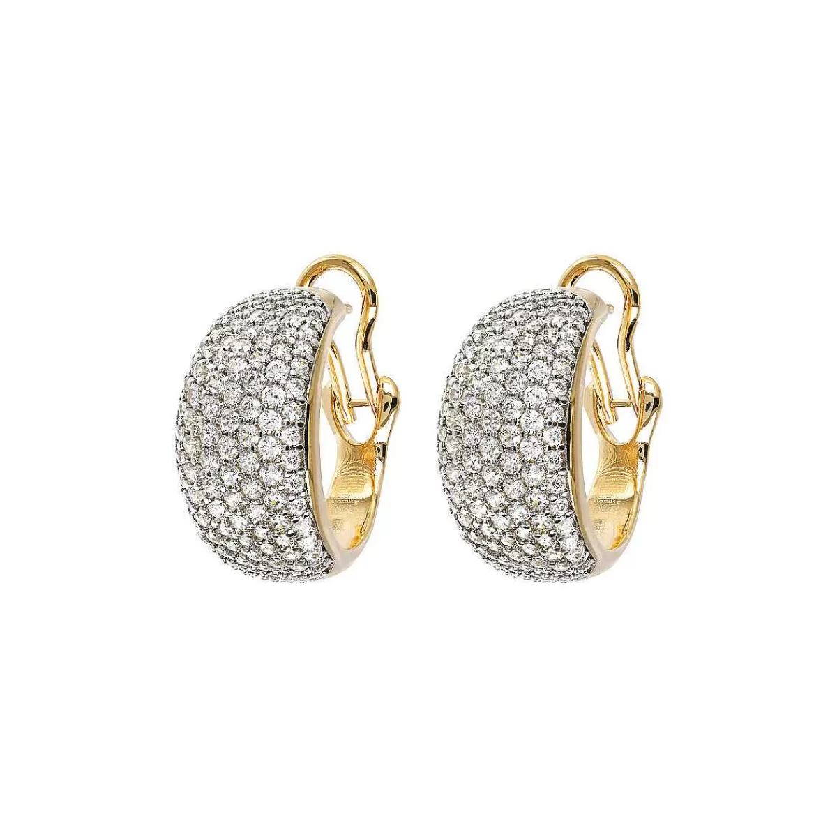 Best Sale Orecchini Cerchio Dorato Con Pave Di Cubic Zirconia Orecchini