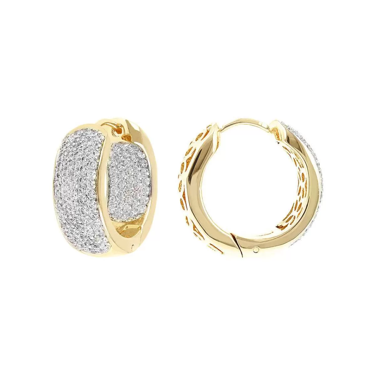 Cheap Orecchini Cerchio Dorato Con Pave Di Cubic Zirconia Orecchini