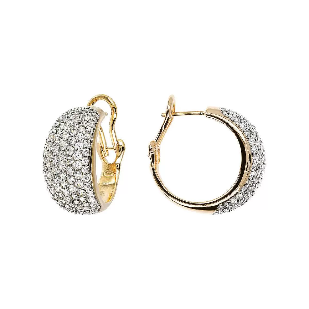 Best Sale Orecchini Cerchio Dorato Con Pave Di Cubic Zirconia Orecchini