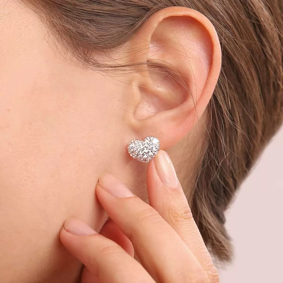 Cheap Orecchini Cuore A Lobo Con Pave Di Cubic Zirconia Orecchini