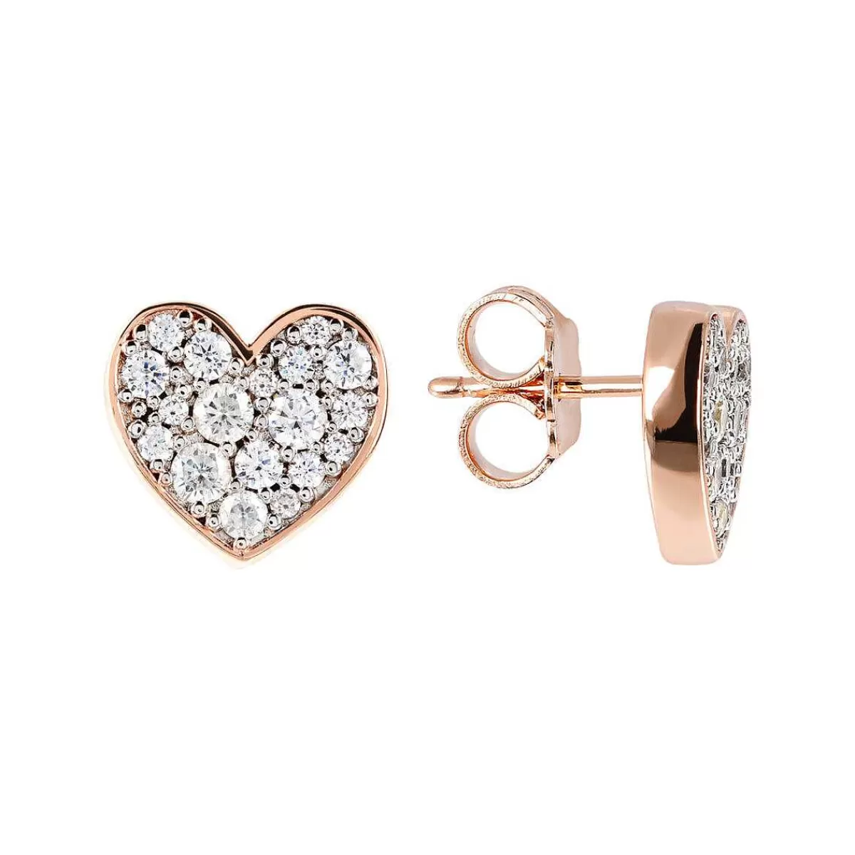 Clearance Orecchini Cuore A Lobo Con Pave Di Cubic Zirconia Orecchini