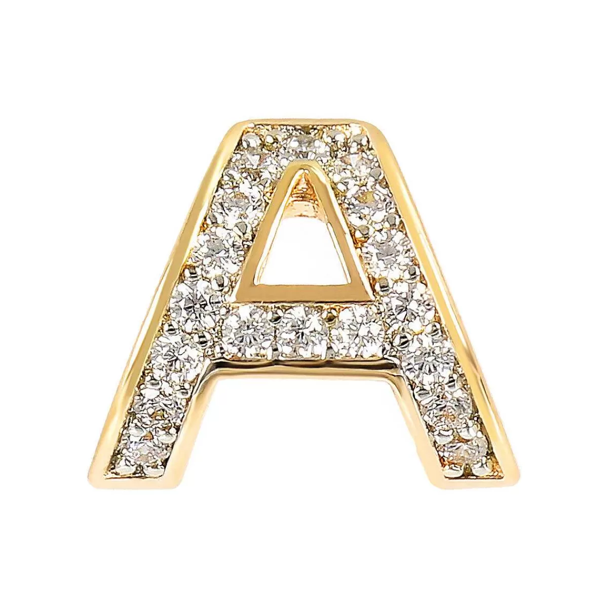 Cheap Orecchini Dorati Al Lobo Con Lettera In Pave Di Cubic Zirconia Orecchini