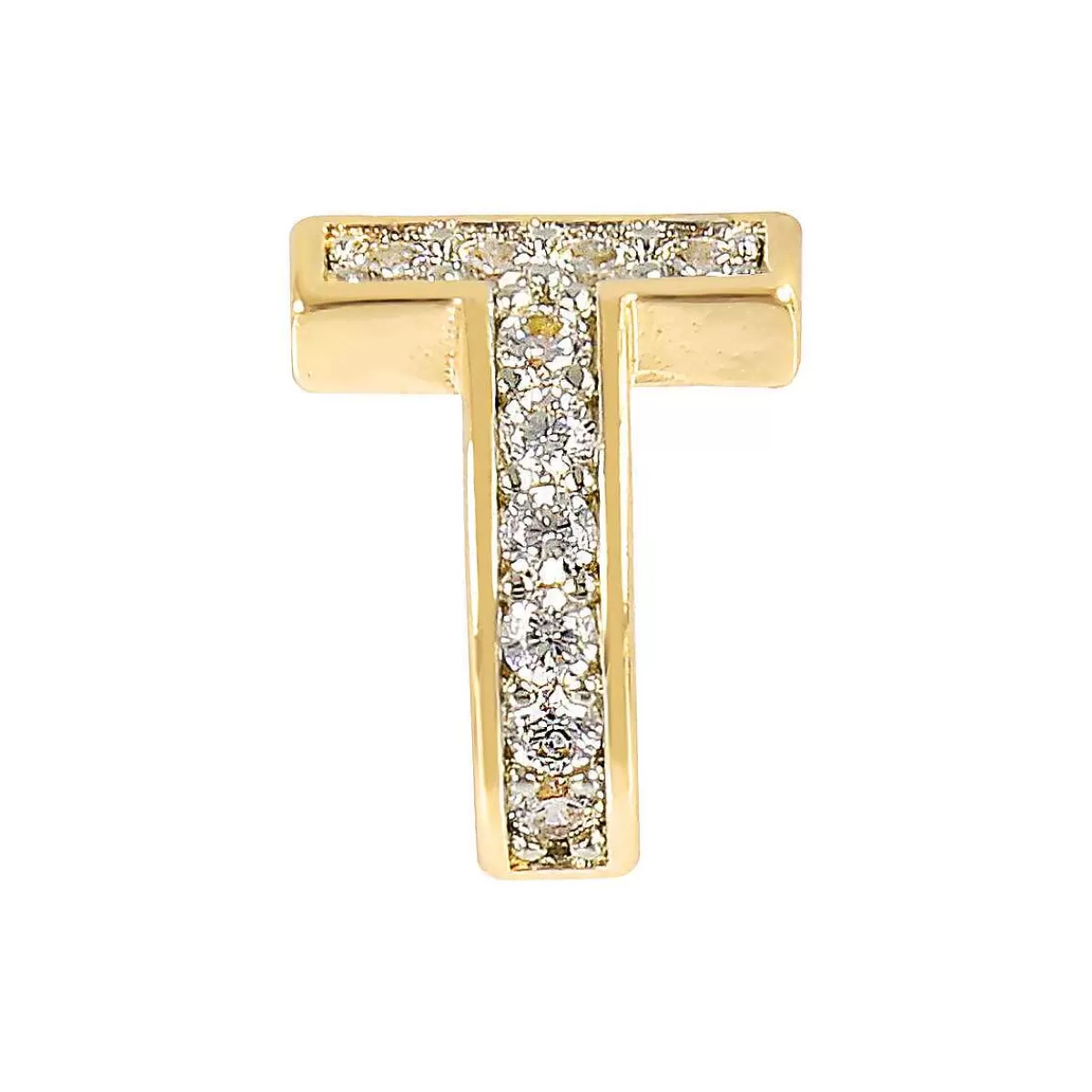 Cheap Orecchini Dorati Al Lobo Con Lettera In Pave Di Cubic Zirconia Orecchini