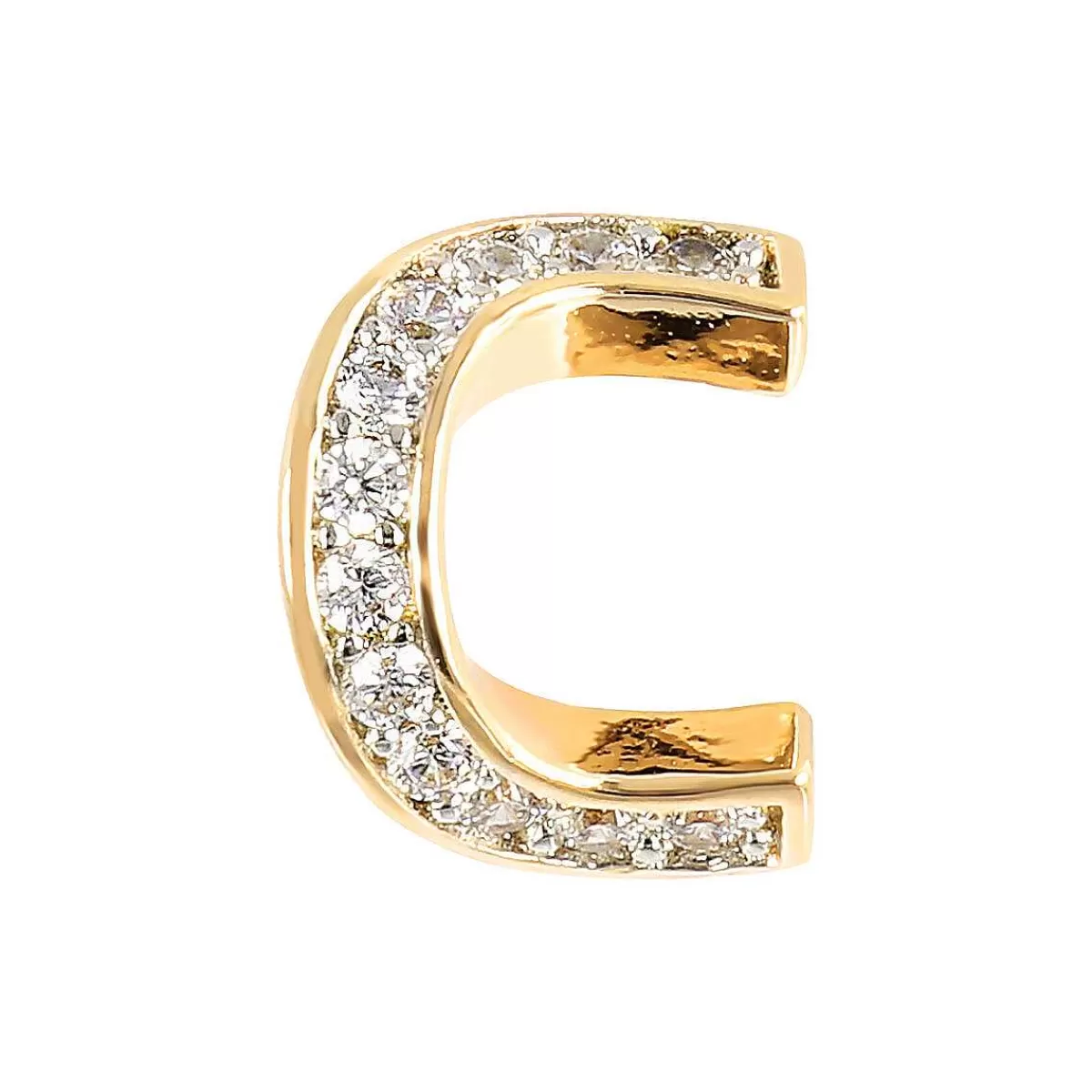 Cheap Orecchini Dorati Al Lobo Con Lettera In Pave Di Cubic Zirconia Orecchini