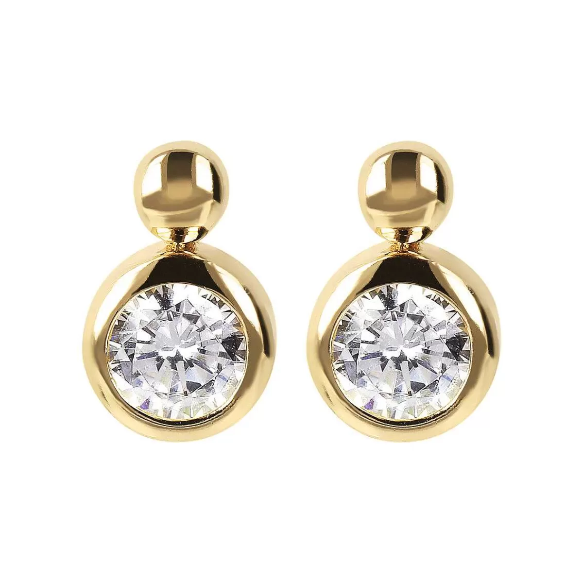 Best Orecchini Dorati Da Lobo Con Punto Luce In Cubic Zirconia Orecchini
