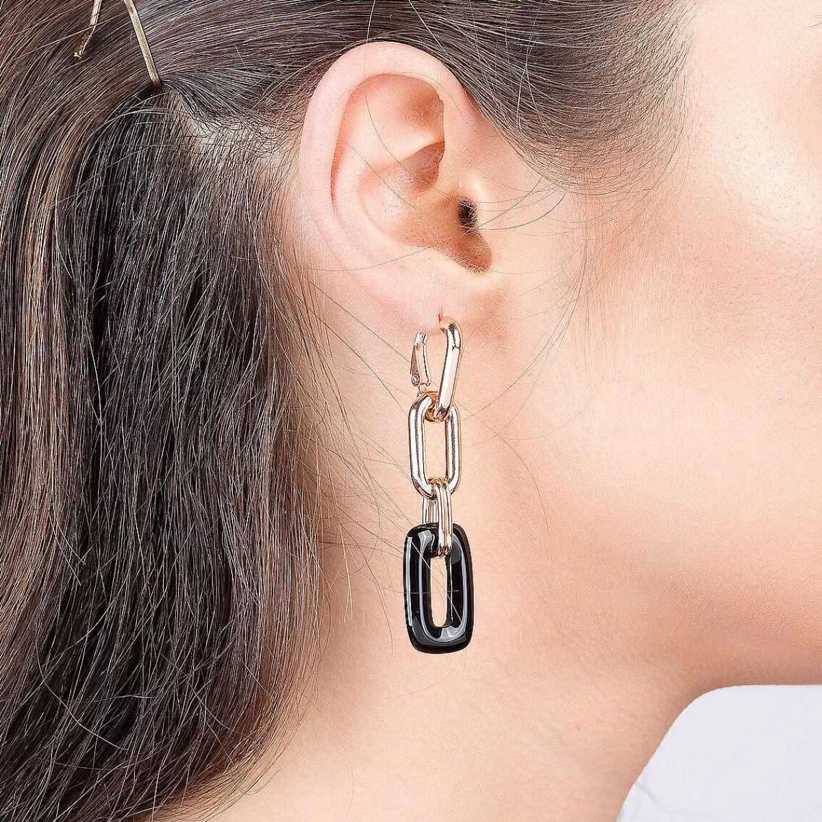 Best Orecchini Pendenti 2 In 1 Con Catena E Pietra Naturale Orecchini