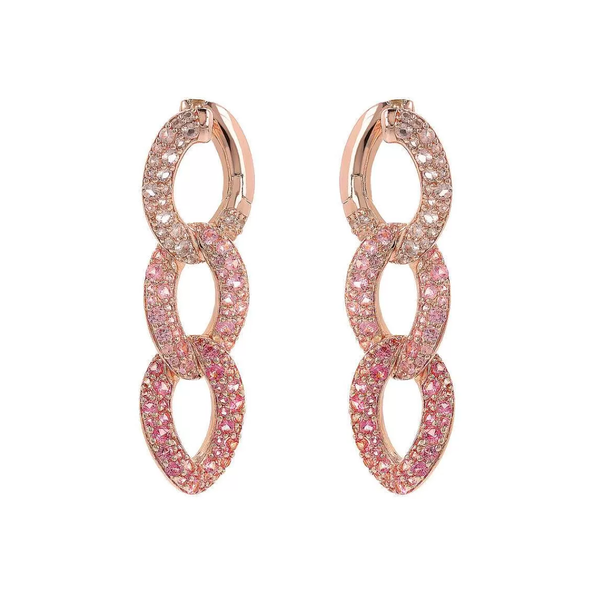 Hot Orecchini Pendenti Catena Grumetta Con Pave Di Cubic Zirconia Orecchini
