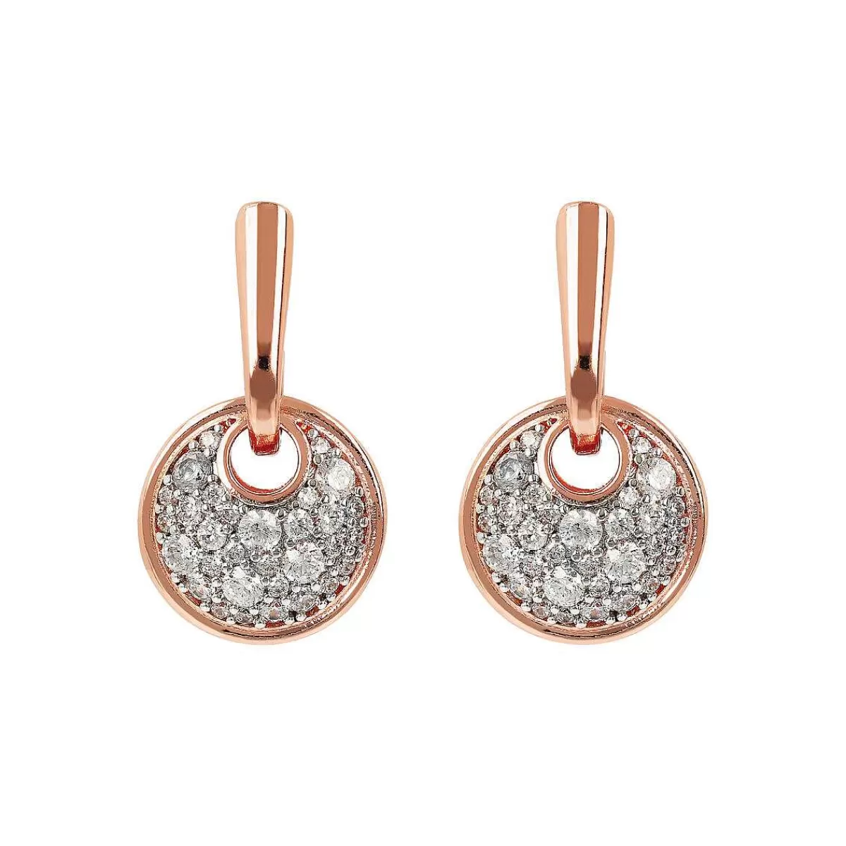 Flash Sale Orecchini Pendenti Con Elemento Tondo In Pave In Cubic Zirconia Orecchini