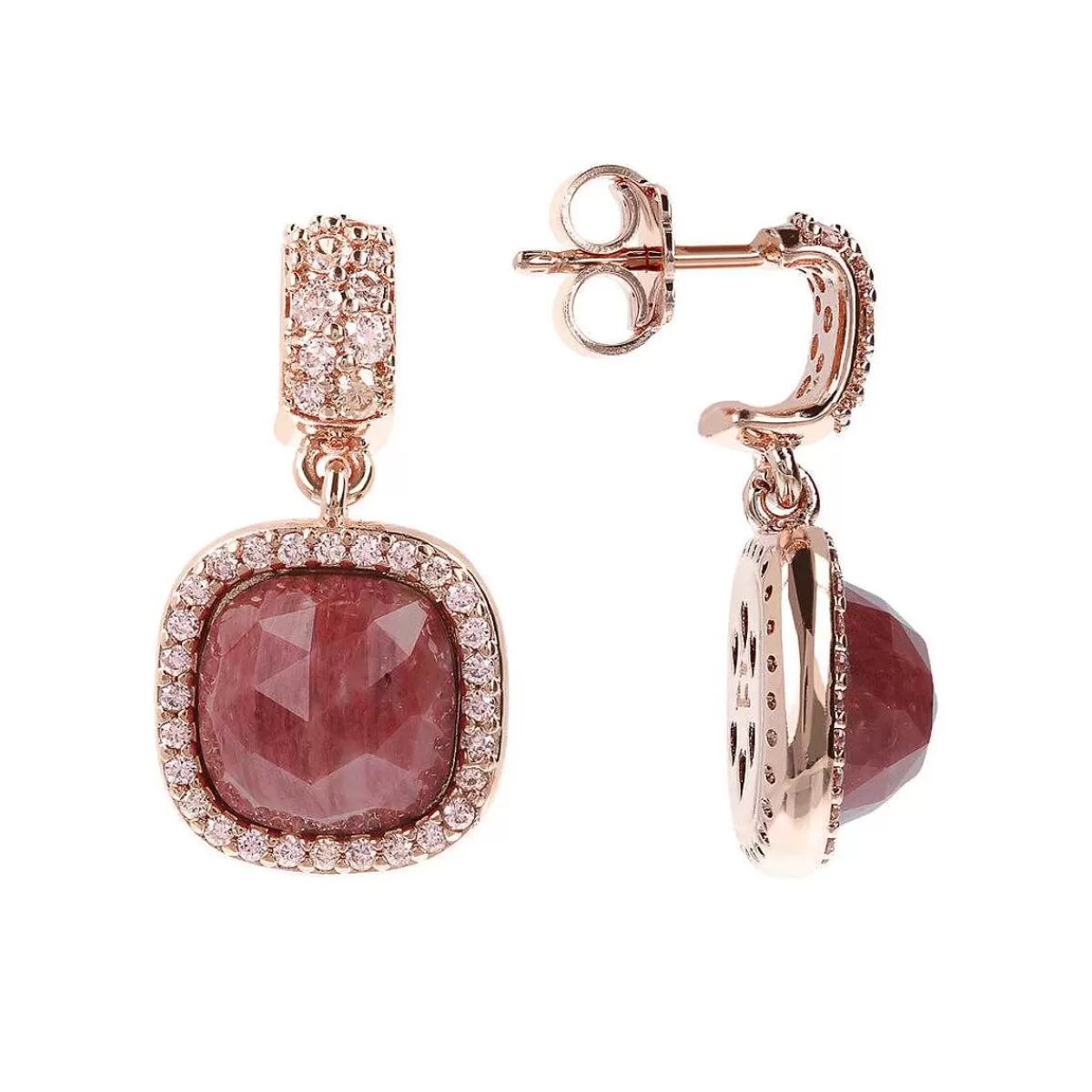 Best Orecchini Pendenti Con Pave Di Pietre Naturali Quadrate E Cubic Zirconia Orecchini