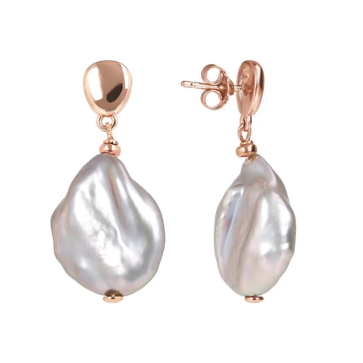 Hot Orecchini Pendenti Con Perla D'Acqua Dolce Coltivata Barocca Ming O 15 Mm Orecchini