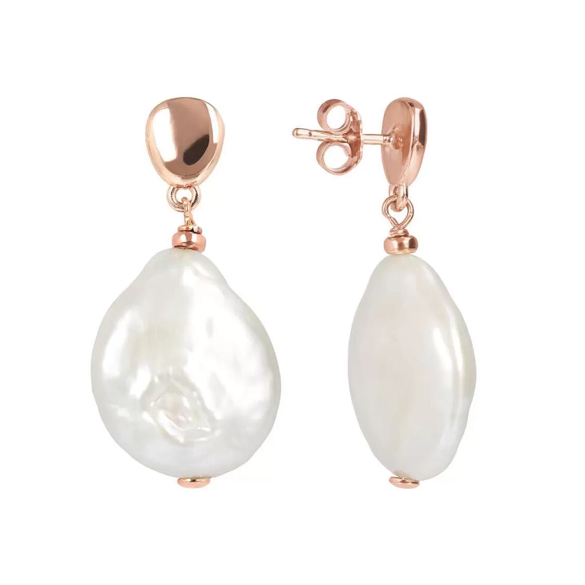 Hot Orecchini Pendenti Con Perla D'Acqua Dolce Coltivata Barocca Ming O 15 Mm Orecchini
