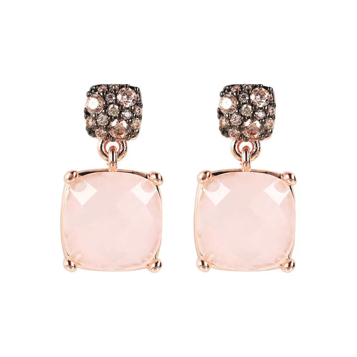 Flash Sale Orecchini Pendenti Con Pietra Naturale Quadrata Sfaccettata E Pave Orecchini