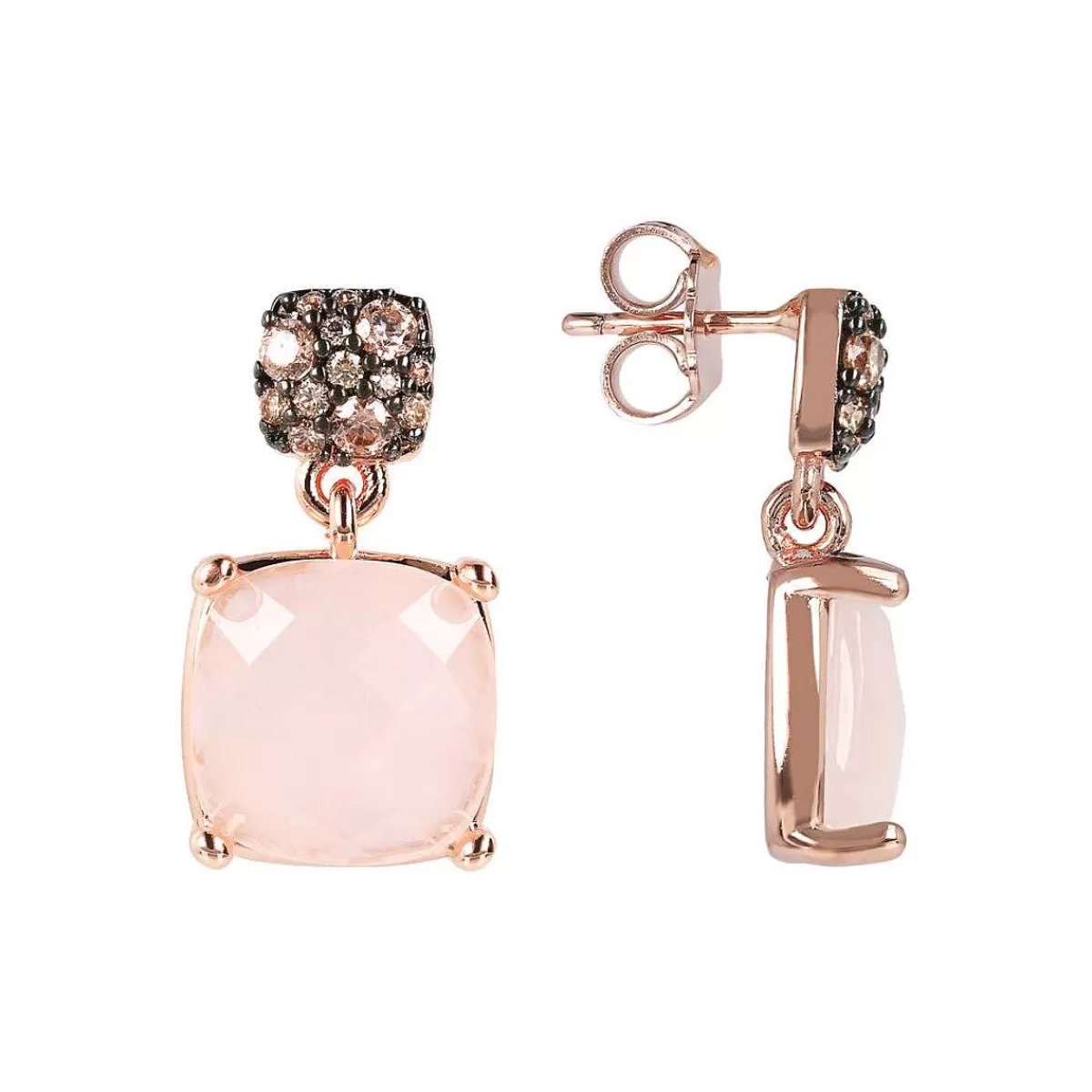 Flash Sale Orecchini Pendenti Con Pietra Naturale Quadrata Sfaccettata E Pave Orecchini