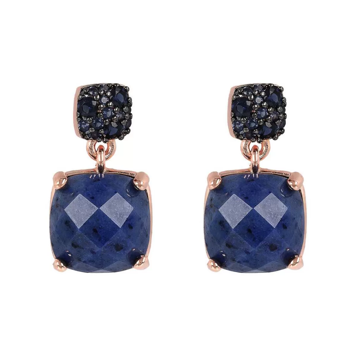 Flash Sale Orecchini Pendenti Con Pietra Naturale Quadrata Sfaccettata E Pave Orecchini