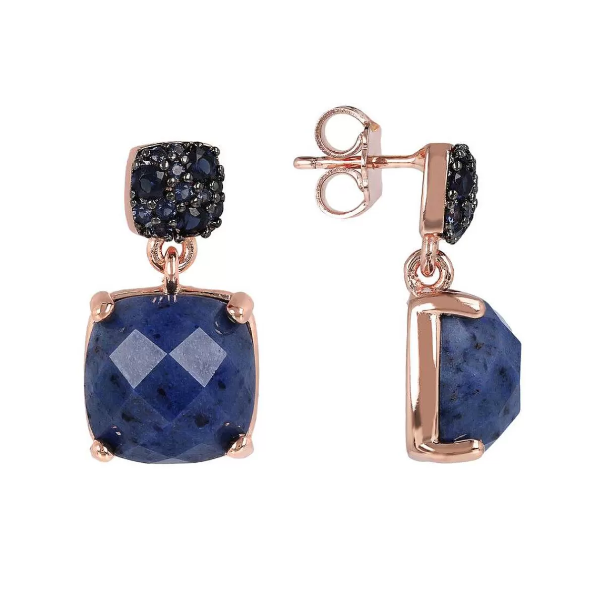 Flash Sale Orecchini Pendenti Con Pietra Naturale Quadrata Sfaccettata E Pave Orecchini