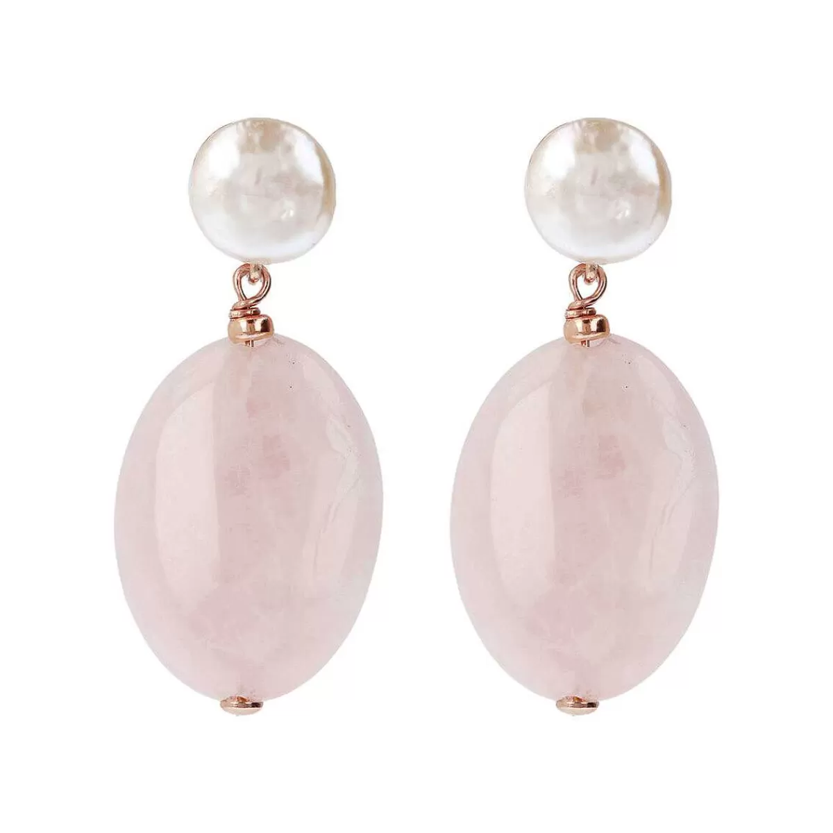 Shop Orecchini Pendenti Con Pietre Naturali E Perle Coltivate D'Acqua Dolce O 8,5 Mm Orecchini