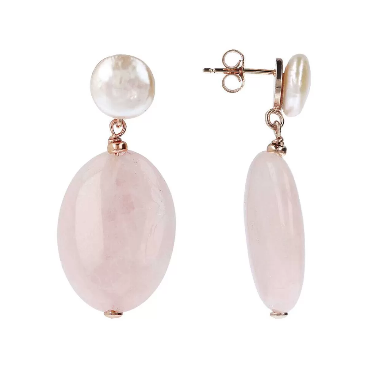Shop Orecchini Pendenti Con Pietre Naturali E Perle Coltivate D'Acqua Dolce O 8,5 Mm Orecchini