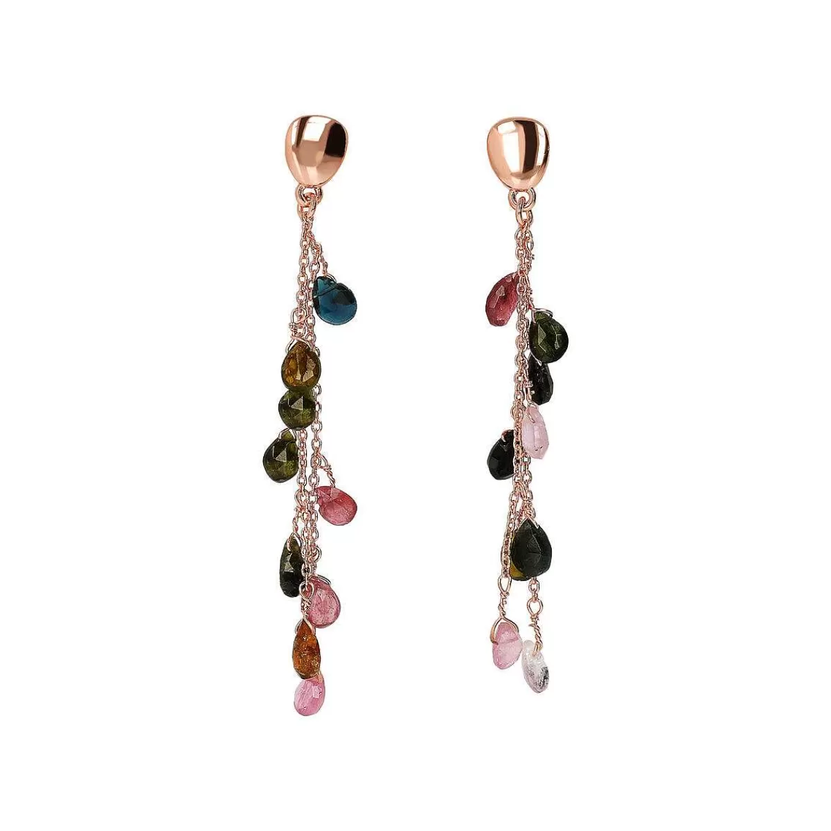 Hot Orecchini Pendenti Con Tormaline Multicolori Con Pendenti Orecchini