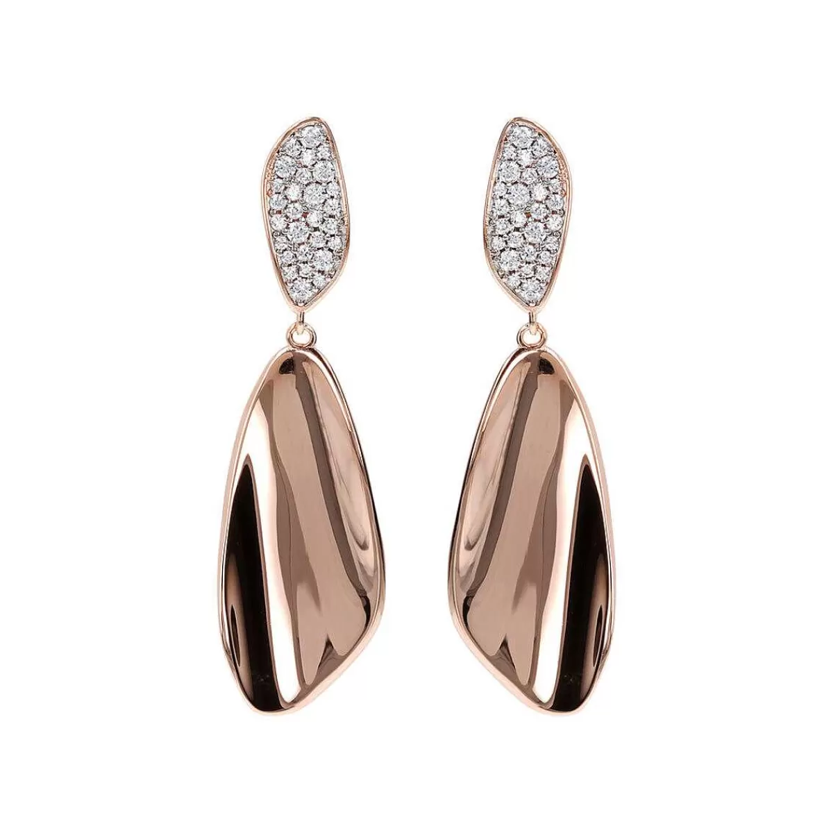 Shop Orecchini Pendenti Dal Design Sinuoso Con Pave Di Cubic Zirconia Orecchini