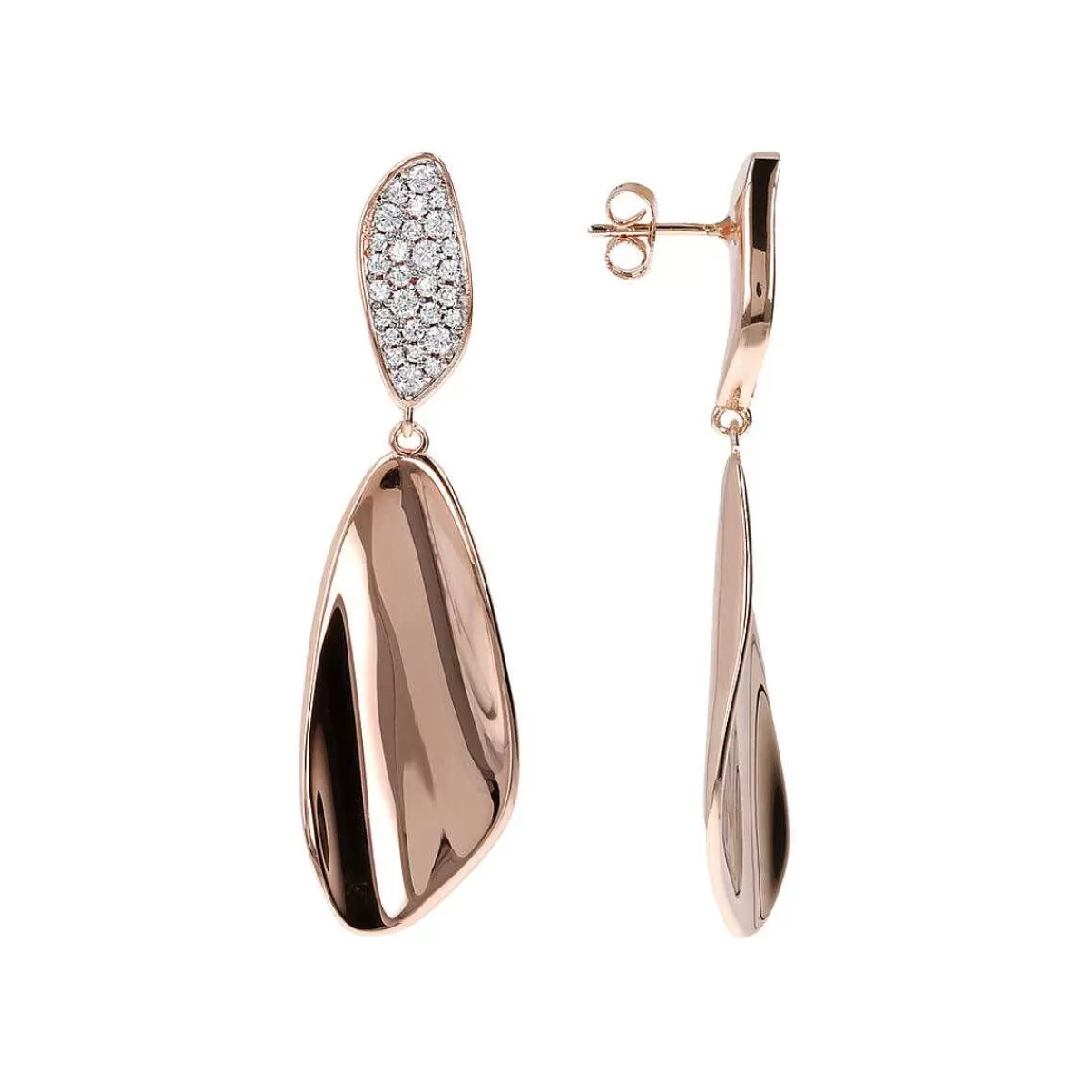 Shop Orecchini Pendenti Dal Design Sinuoso Con Pave Di Cubic Zirconia Orecchini