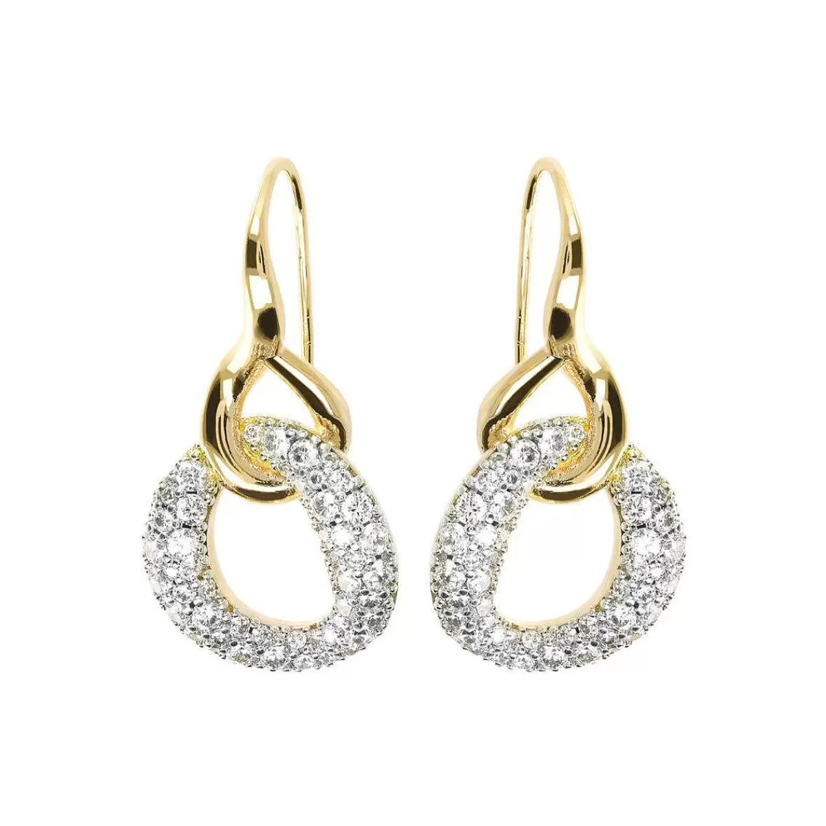 Flash Sale Orecchini Pendenti Dorati Con Pendente In Pave Di Zirconi Orecchini